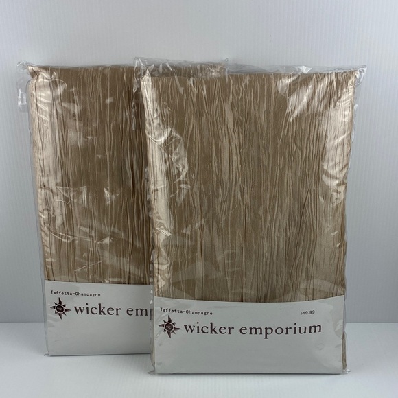 Wicker Emporium Gold Curtains Loop Top - Picture 1 of 4